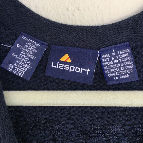 VTG 90s Liz Sport Sweater Vest Women M/L Crochet Button Cottagecore Grandma Y2K - Picture 5 of 14